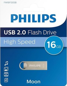 Resim Philips Fm16fd160b/00 16gb Klasik Gümüş Moon Usb 2.0 Metal Flash Bellek 