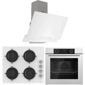 Resim Ferre Fryart Serisi Beyaz Ankastre Set ( D064 - Cs206 - Xe63cb ) 