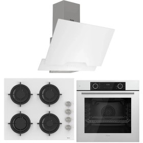 Resim Ferre Fryart Serisi Beyaz Ankastre Set ( D064 - Cs206 - Xe63cb ) 