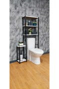 Resim EGEMEV Klozet Üstü Düzenleyici Raf 3 Raflı Banyo Düzenleyici Havluluk Banyo Organizer Wc Arkası 