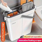 Resim Joybos Sıkma Özellikli Mop ve Kova Seti | Yıkanabilir Mikrofiber Pedli ve Uzun Saplı Düz Mop, Tüm Zemin Tipleri ve Pencereler İçin Uygun, Ev Kullanımı, Oturma Odası, Yatak Odası, Banyo, Mutfak İçin İdeal 