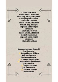 Resim 3'lü Akasya Kapaklı Cam Kavanoz Seti Mien Büyük Boy Kahve, Bakliyat&kuruyemiş Saklama Kabı Kahverengi - Şeffaf 