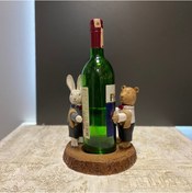 Resim Tavşan Ve Ayı Şaraplık Şişe Tutucu 