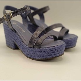 Resim Lonna Lacivert Deri Dolgu Topuk Sandalet Lacivert 