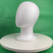 Resim Peruk ve eşarp sergisi için 1 adet unisex yetişkin manken başı - İğne yerleştirme özelliğine sahip soyut yüz köpük baş, saç peruk tutucu 