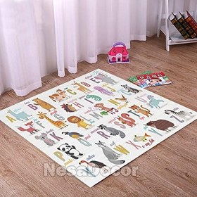 Resim Renkli Orman Oyun Halısı Modern Oyun Halısı Alfabe Halısı Çocuk Oyun Matı Oyun Paspası (100 x 150 cm) 