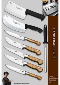 Resim Hand Craft Pro Serisi Mutfak Bıçak Seti 8 Parça Mfp-452 Ahşap - Siyah 