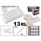 Resim Tattoo Dövme Makinası İğneleri 13 Rl 25 İgne + 25 Uç 