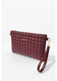 Resim Sanmorris Kadın Suni Deri Ayarlanabilir Çapraz Ve El Askılı Portföy, Clutch Çanta Bordo 