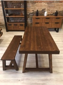 Resim Ntconcept Farmlife Doğal Ahşap Masif Yemek Masası 85x220cm 