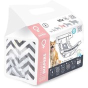 Resim M-Pets Diapers Dişi Köpek Külodu Large 10 lu Paket 