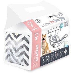 Resim M-Pets Diapers Dişi Köpek Külodu Large 10 lu Paket 