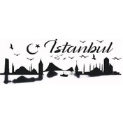 Resim İstanbul Silueti Temalı Duvar Dekor Sticker Tip 2 40 X 16 Cm 