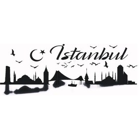 Resim İstanbul Silueti Temalı Duvar Dekor Sticker Tip 2 40 X 16 Cm 