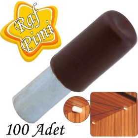 Resim Glaswen Raf Pimi Plastik Başlı Cam Tutucu Çivisi Mobilya Dolap Pimi Kahverengi (100 Adet) 