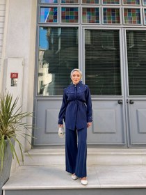 Resim Lacivert Belden Bağlamalı Takım 