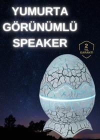 Resim AyrStore Dinozor Yumurtası Gece Masa Lambası Bluetooth Hoparlör 14 Renk Seçeneği 