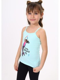 Resim Toontoy Kids Toontoy Kız Çocuk Deniz Kızı Baskılı Pul İşlemeli Atlet Mint Yeşili 
