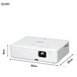 Resim Epson CO-W01 3 LCD WVGA 1280x800 HD 3000 Ansilümen 12.000 Saat LCD Projeksiyon Cihazı 