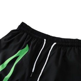 Resim Yeşil Ateşli Siyah Hawaii Şort - XL 