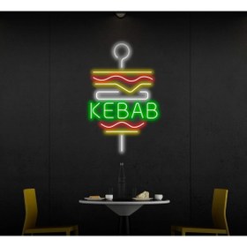 Resim BİZ BU İŞİN KEYİF KISMINDAYIZ KEBAB Yazılı ve Şekilli Neon Tabela 