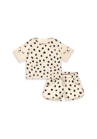 Resim Denokids Leopar Kız Çocuk Havlu Şort T-shirt Takım Çok Renkli 