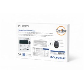 Resim Çnrline Polygold PG-8033 RGB Işıklı Kablosuz Klavye Mouse Set – 2.4GHz 