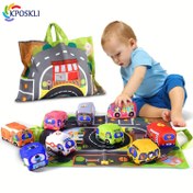 Resim 1 Set KPOSKLI Etkileşimli Ses ve Işık Eğitim Oyuncak Seti, Polyester Kumaş Araçlar ve Hayvanlar ile Oyun Matı ve Taşıma Çantası, Küçük Çocuklar için İlk Öğrenme İti ve Götür Araçları 