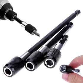 Resim Hexagonal Handle Batch Head Kendinden Kilitli Bağlantı Çubuğu, Uzatma Çubuğu, Manyetik Hızlı Çıkarma ve Hızlı Değiştirme Elektrikli Matkap Tornavida Adaptörü Çubuğu, Evrensel Darbe Elektrikli Matkap Ucu Tutucu, Dayanıklı ve Profesyonel Elektrikli Alet Aksesuarları 