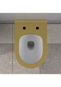 Resim Lucco Asma Klozet İçi Beyaz Dışı Komple Altın 