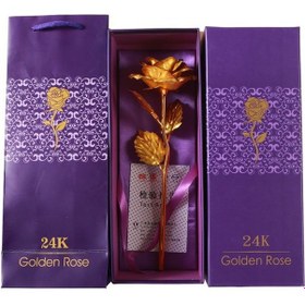 Resim Springsun 24k Altın Yapraklı Lüks Gül Buketi - Özel Günler İçin Şık Ve Dayanıklı Hediye Altın 