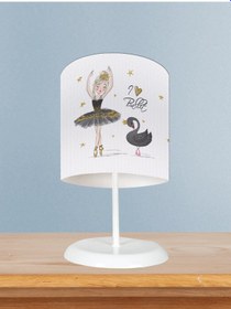 Resim Mekta Home Bebek Ve Çocuk Odası Balerin Kız Ve Kuğu Desenli Abajur 
