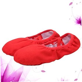 Resim VALICLUD 2 Çift Yumuşak Bale Ayakkabıları Jimnastik Yoga Ayakkabıları Kadın Bale Daireleri Kızlar Çocuklar Bale Ayakkabıları Kanvas Dans Ayakkabıları Kadınlar Için Pembe Terlik Bale Dans 