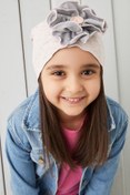 Resim Babygiz Pudra Çiçekli Çocuk Bebek Şapka Bere Yumuşak %100 Pamuklu Penye 