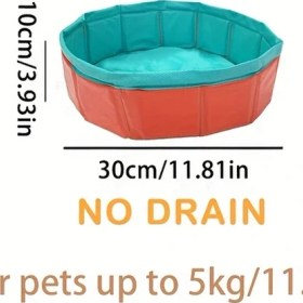 Resim Fochsia Kırmızı Katlanır Pvc Küvet: 30x10cm Kaymaz Taban, Delik - Evcil Hayvan Banyosu 