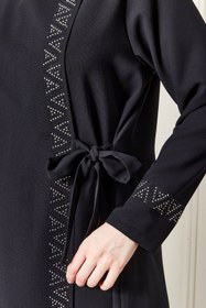 Resim Kadın Büyük Beden Etamin Abaya Ferace - Kahve / 3XL 