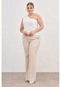 Resim Myline Tek Omuz Drapeli Top-1759-beyaz Beyaz 