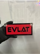 Resim Kırmızı Renk Üzeri Siyah Renk Evlat Yazılı Vantuzlu Cam Süsü 