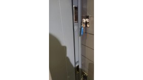 Resim Tezdoor Antrasit Renk Statik Kasalı Desenli Düz Model Daire Kapısı, Çelik Kapı, Villa Kapısı 