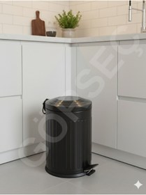 Resim GörSeç 12 Litre Siyah Vintage Çöp Kovası Mutfak Çöp Kovası amortisörlü Banyo Çöp Kovası yavaş kapak 35*25 