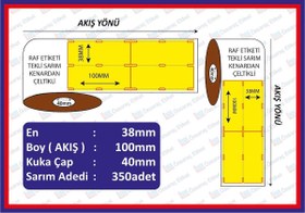 Resim Raf Etiketi 100x38 350 Sarım Dikey Sarı Renkli Kenardan Çeltikli 