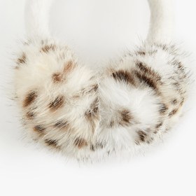 Resim Kadın Leopar Desenli Peluş Kulaklık 