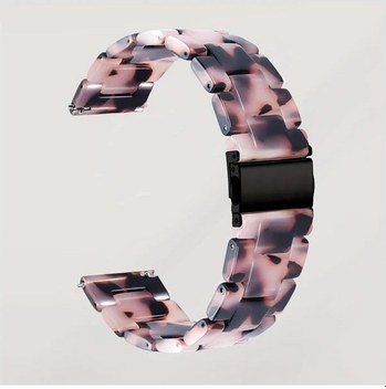 Cloud011 Erkek Ve Kadın Kırmızı Gri Çiçek 22mm Reçineli Hafif Saat Kayışı Düğmeli Klasp