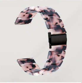 Resim Cloud011 Erkek Ve Kadın Kırmızı Gri Çiçek 22mm Reçineli Hafif Saat Kayışı Düğmeli Klasp 