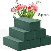 Resim 8 adet Yeşil Çiçek Köpük Blokları Taze & İpek Çiçekler için, 11.0cm x 7.49cm x 3.81cm - Düzenlemeler, Dikim ve DIY El İşleri için İdeal 