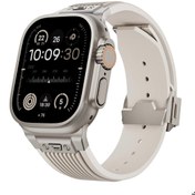 Resim Apple Watch 4\u002F5\u002F6\u002FSE (1.Nesil)\u002FSE 44mm Uyumlu Kordon Spor Görünümlü Silikon Kordon 