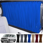 Resim Oto Pandami Volkswagen Transporter Caravelle T5/t6/t7 Uzun Şase 2003-2022 Uyumlu Mavi Raylı Oto Perde Takımı 