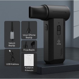 Resim Genel Markalar 130.000 Rpm Turbo Fan | Kablosuz Şarjlı Üfleyici | Araç Içi Temizlik & Mangal Yakma Makinesi 