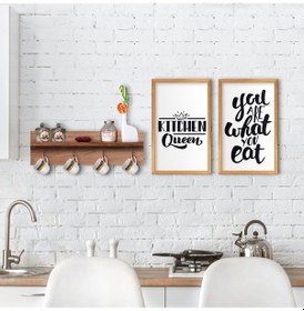 Resim Bk Home Doğal Ahşap Raflı Dekoratif Fincan Askılığı Ve 2’Li Mutfa (551038188) 