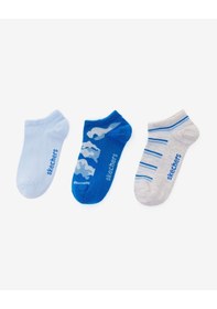 Resim Skechers 3'lü Paket Funny Feet Bilekli Çorap Büyük Erkek Çocuk Kamuflaj-mavi-gri Sk2520129-3474 